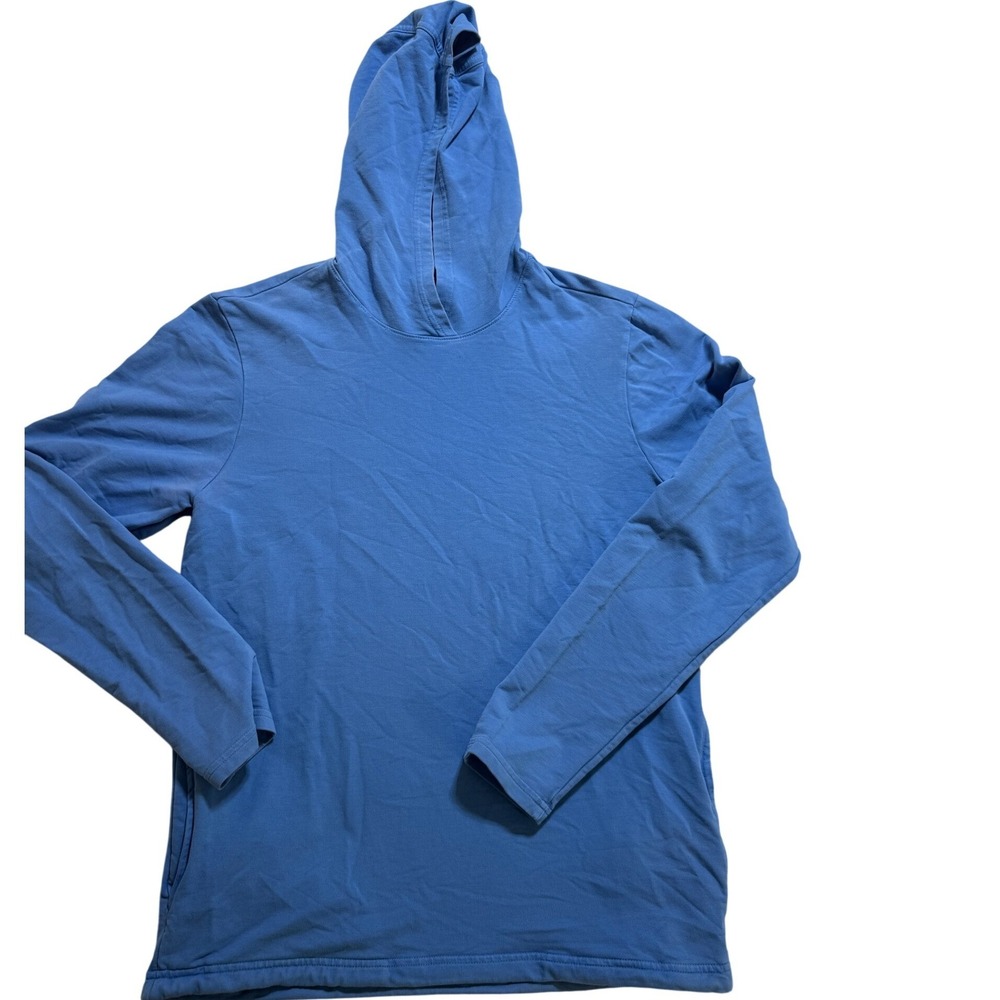 Rhone Hoodie Mens Medium Blue Pullover Long Sleeve Cotton Blend Activewear
